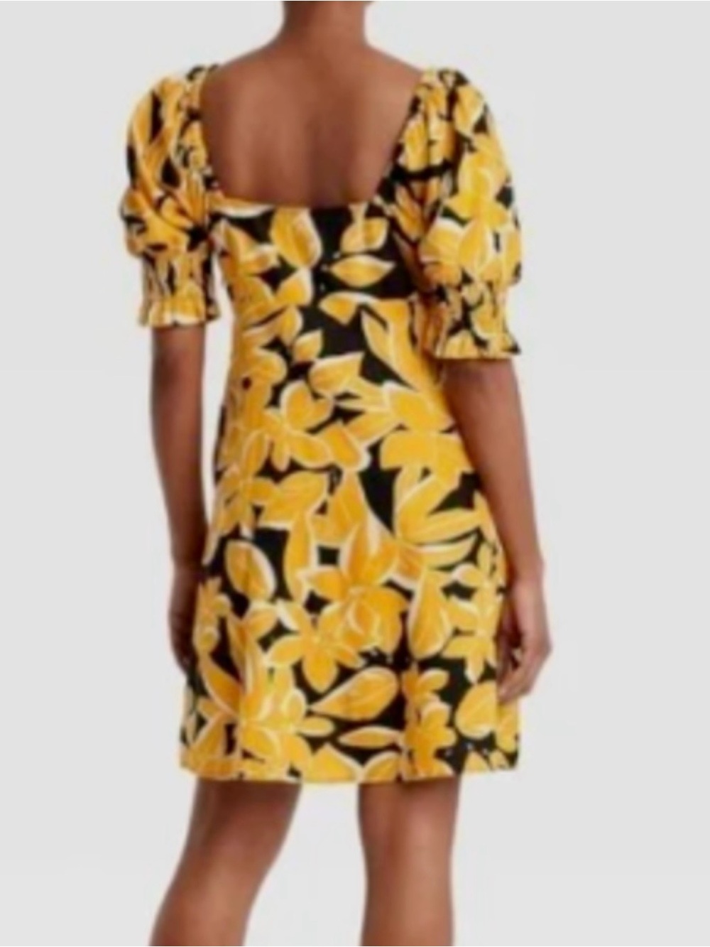 Who What Wear Yellow and Black Floral Midi Dress Sz XL - Picture 2 of 11